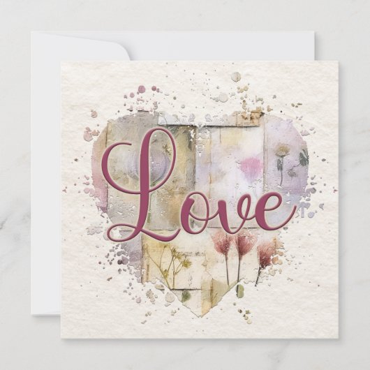 ロマンチックラブハートノートカード ノートカード (正面)