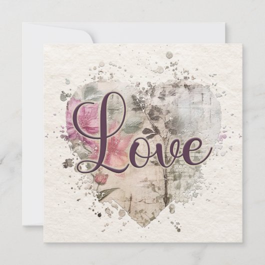 ロマンチックラブハートノートカード ノートカード (正面)