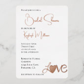 ロマンチックラブハートブライダルシャワー 箔招待状 (正面)