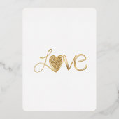 ロマンチックラブハートブライダルシャワー 箔招待状 (裏面)