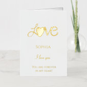 ロマンチックラブハート引用文 箔グリーティングカード (正面)