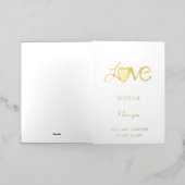 ロマンチックラブハート引用文 箔グリーティングカード (外側レイダウン)