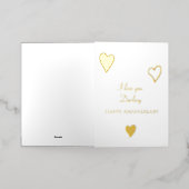 ロマンチックラブハート記念日 箔グリーティングカード (外側レイダウン)