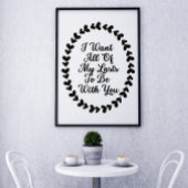 ロマンチックラブハート詩引用文タイポグラフィアート ポスター