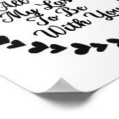 ロマンチックラブハート詩引用文タイポグラフィアート ポスター (角)