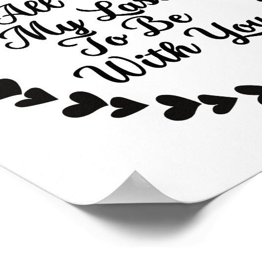 ロマンチックラブハート詩引用文タイポグラフィアート ポスター (角)