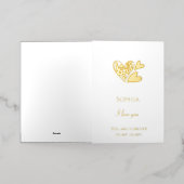 ロマンチックラブハート 箔グリーティングカード (外側レイダウン)