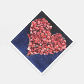 ロマンチックラブバラペタル赤いハート スタンダードランチョンナプキン (角)