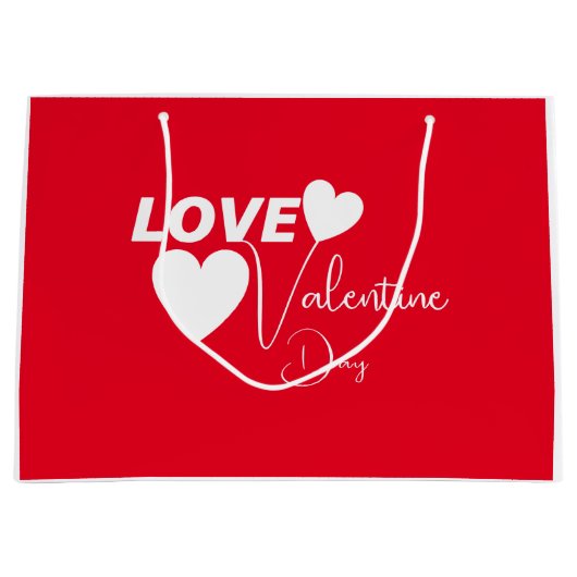 ロマンチックラブバレンタインデー ラージペーパーバッグ (正面)