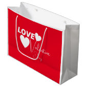 ロマンチックラブバレンタインデー ラージペーパーバッグ (正面アングル)