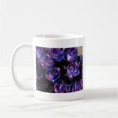 ロマンチックラブパープルバレンタイングリッターバラ コーヒーマグカップ (左)