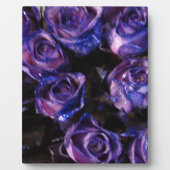 ロマンチックラブパープルバレンタイングリッターバラ フォトプラーク (正面)