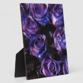 ロマンチックラブパープルバレンタイングリッターバラ フォトプラーク (側面)