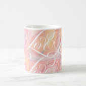 ロマンチックラブピンクバレンタインデーレタリング コーヒーマグカップ (中央)