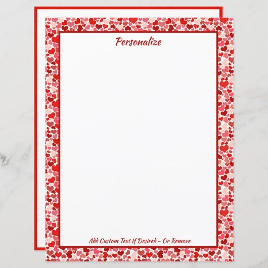 ロマンチックラブピンク赤いハートバレンタインデー (正面/裏面)