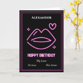 ロマンチックラブマンスウィートアート誕生日パーソナライズ カード (黄色い花)