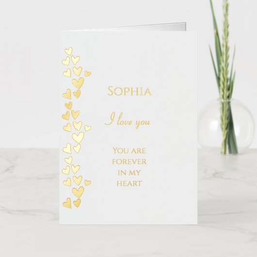 ロマンチックラブミニハート 箔グリーティングカード (正面)