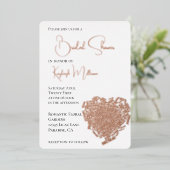 ロマンチックラブワードハートブライダルシャワー 箔招待状 (立ち正面)