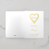 ロマンチックラブ引用文ハート 箔グリーティングカード (外側レイダウン)