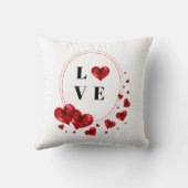 ロマンチックラブ赤いハート装飾用クッション クッション (裏面)