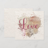 ロマンチックラブ ハート ノートカード (正面/裏面)