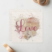 ロマンチックラブ ハート ノートカード (正面/裏面インサイチュ)