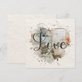 ロマンチックラブ ハート ノートカード (正面/裏面)