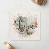 ロマンチックラブ ハート ノートカード (正面/裏面インサイチュ)