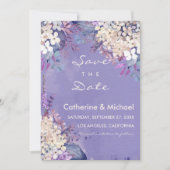 ロマンチックラベンダーウォーターカラーフローラ春の結婚式 セーブザデート (正面)