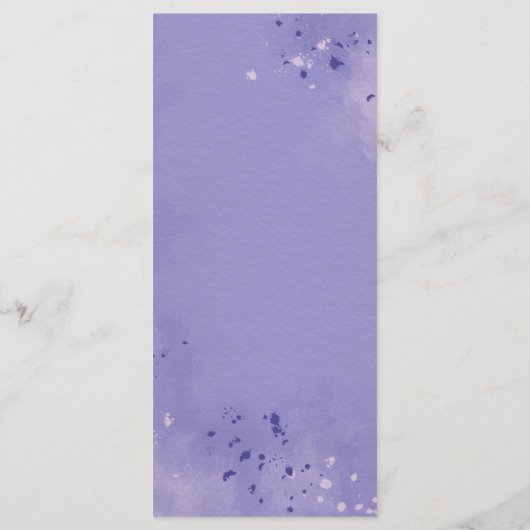 ロマンチックラベンダーウォーターカラーフローラ春の結婚式 メニュー (裏面)