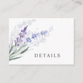 ロマンチックラベンダーウォーターカラーフローラ詳細 エンクロージャーカード (正面)