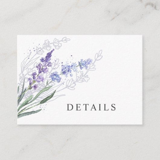 ロマンチックラベンダーウォーターカラーフローラ詳細 エンクロージャーカード (正面)