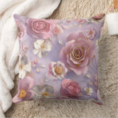 ロマンチックラベンダーバラ クッション (ブランケット)