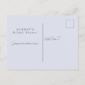 ロマンチックラベンダーフローラウォーターカラーブライダルシャワー インビテーションポストカード (裏面)