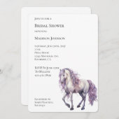 ロマンチックラベンダーホワイトホースブライダルシャワー 招待状 (正面/裏面)