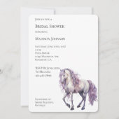 ロマンチックラベンダーホワイトホースブライダルシャワー 招待状 (正面)