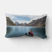 ロマンチックリラックスカップルの湖波止場 ランバークッション (裏面)
