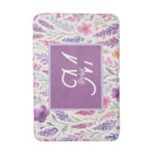 ロマンチックリラピンクパステルボタニカル春メドウ バスマット (正面縦)