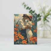 ロマンチックリリー場ヴィンテージ ポストカード (スタンド正面)