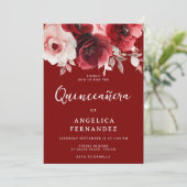 ロマンチックルビーレッドローズ鮮やかキンセアニェラ15th 招待状 (スタンド正面)