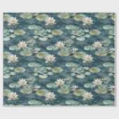 ロマンチックレイクウォーターリリーフローラブライダルシャワー ラッピングペーパー (フラット)