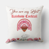 ロマンチックレインボーカクテルバレンタインハートフローラ クッション (裏面)