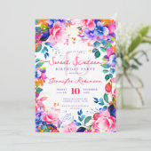 ロマンチックレインボーガーデンフローラスウィート16パーティー 招待状 (スタンド正面)