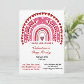 ロマンチックレインボーヴァレンティーンズデイハートパーティー 招待状 (スタンド正面)