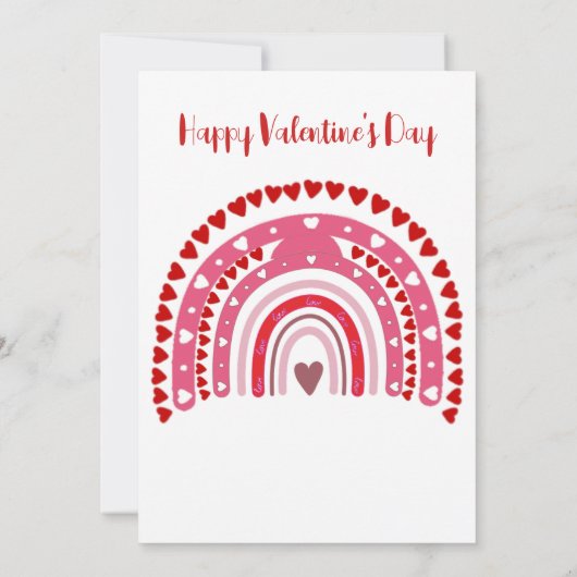 ロマンチックレインボーヴァレンティーンズデイハートパーティー 招待状 (裏面)