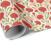 ロマンチックレッドカーネーションフローラ ラッピングペーパー (ロールコーナー)