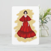 ロマンチックレッドガウンとソフトイエロースタイル 招待状 (スタンド正面)