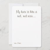 ロマンチックレッドガウンとソフトイエロースタイル 招待状 (裏面)