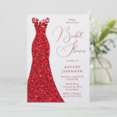 ロマンチックレッドドレスブライダルシャワー 招待状 (スタンド正面)