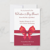 ロマンチックレッドバレンタイン招待状 招待状 (正面)